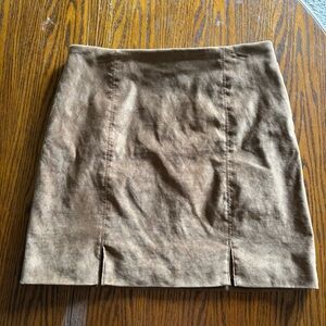 Hollister Y2K Ultra High-Rise Faux Suede Mini Skirt Tan Camel Pockets Size L